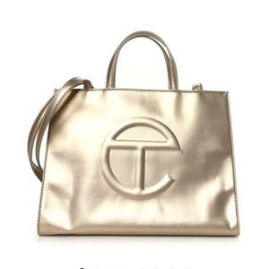 Telfar Medium Gold Shopping Tote NWT